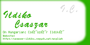 ildiko csaszar business card